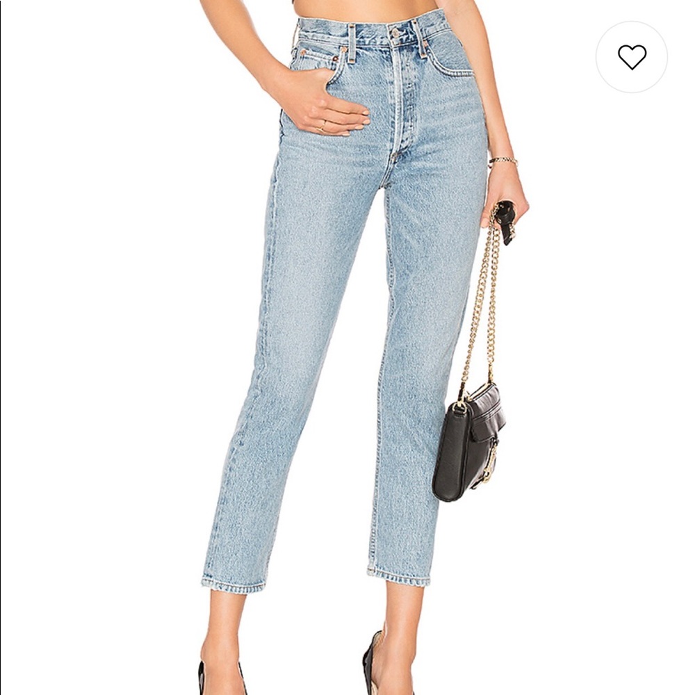 AGOLDE Riley High Rise Straight Crop Jeans